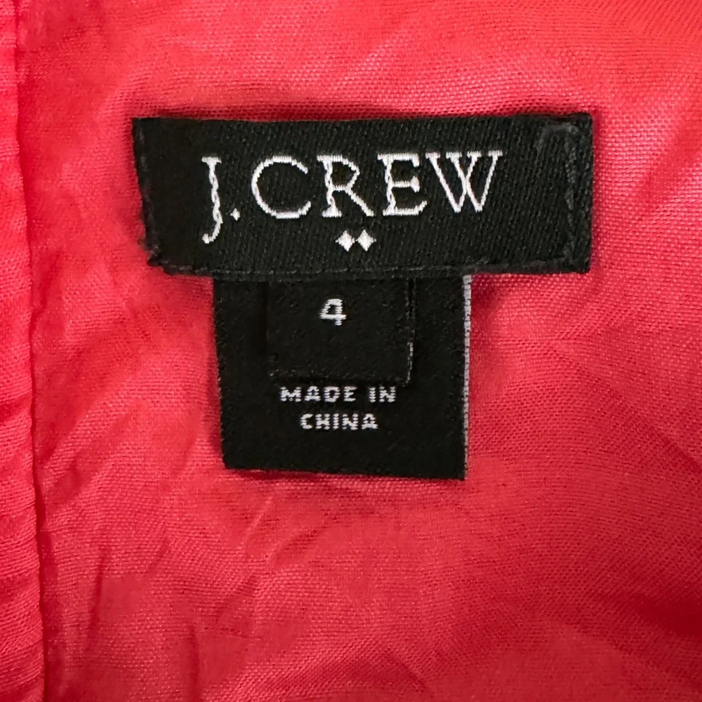 J.crew size 4 100% cotton sleeveless coral pleat tunic  dress
